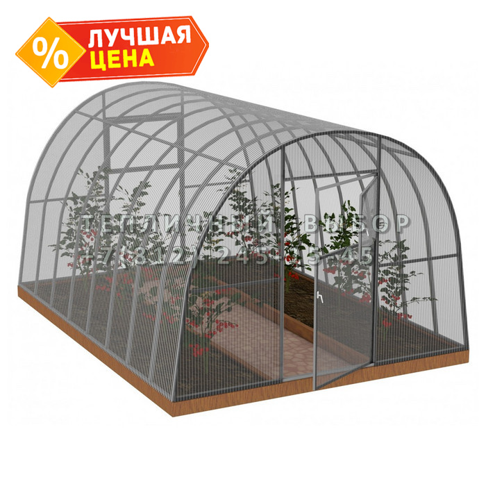 Теплица из поликарбоната Арочная 2,5х12 h=2 м профиль 30х30 мм